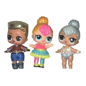 Lol Surprise Glam Glitter Dolls - BB Big Baby Kitty Queen, Neon QT, Soldier Boi